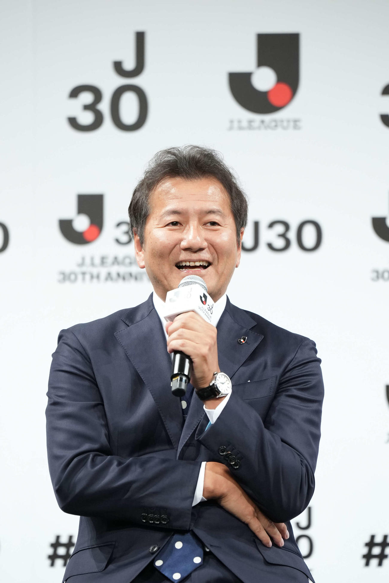 「Jリーグ30周年オープニングイベント」に出席したJリーグ野々村芳和チェアマン（Jリーグ提供）