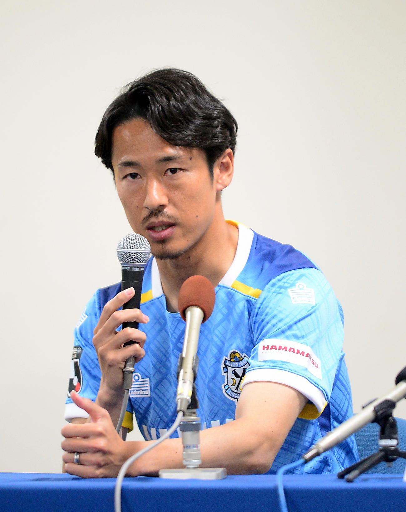 静岡三国決戦への思いを語る磐田山田