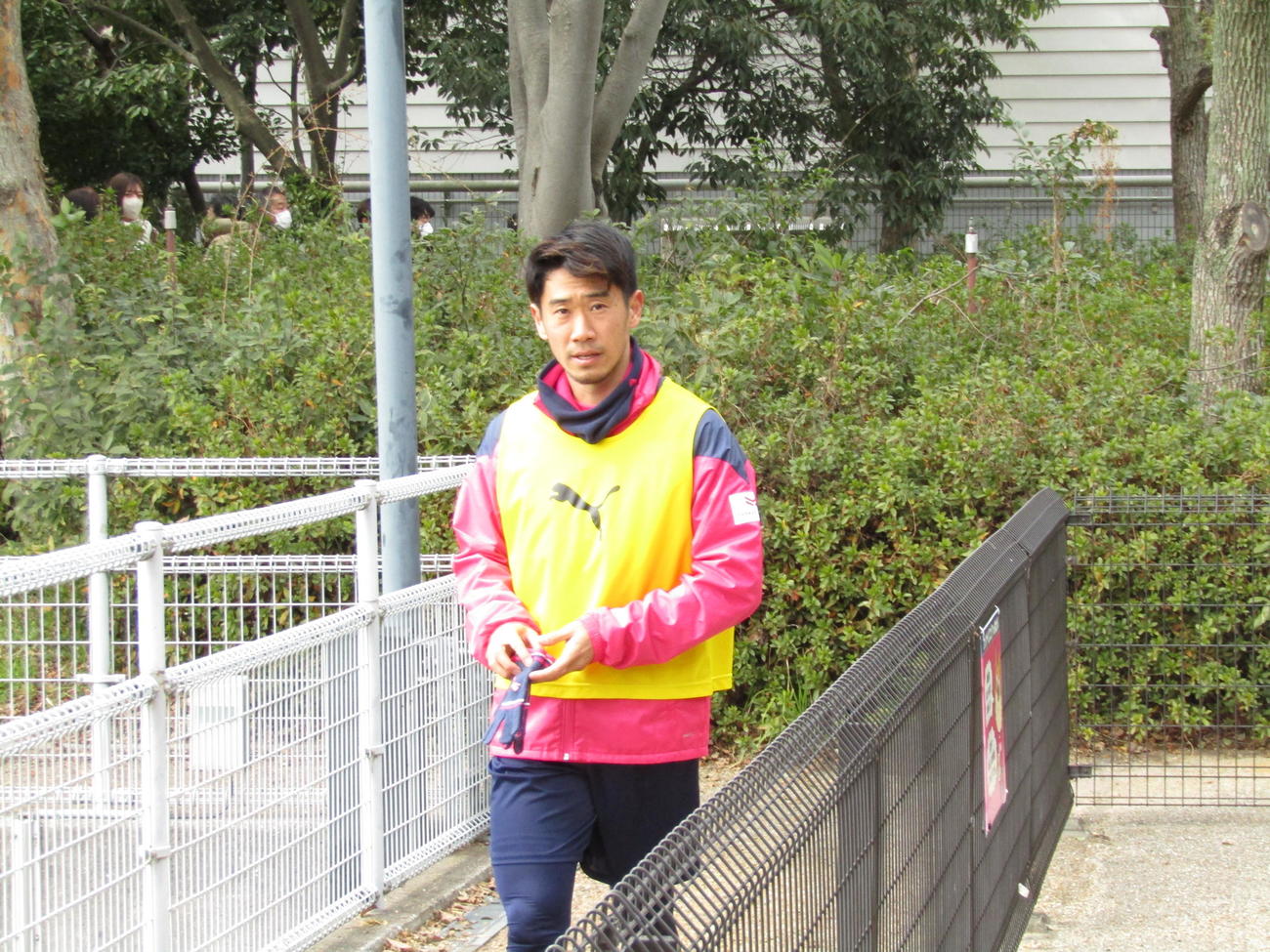 15日の公開練習に参加したC大阪香川真司（2023年2月15日撮影）