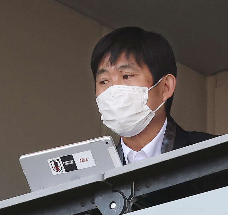 鹿島対福岡　視察に訪れた日本代表森保監督（撮影・丹羽敏通）
