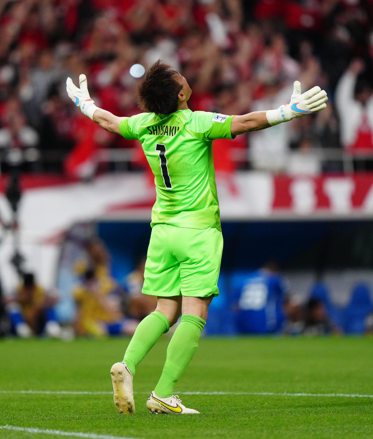 浦和対アルヒラル　ACL優勝を決め、歓喜する浦和GK西川（撮影・江口和貴）