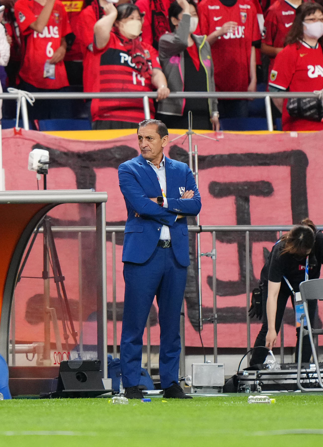 浦和対和アルヒラル　試合後、厳しい表情を見せるアルヒラルのディアス監督（撮影・江口和貴）