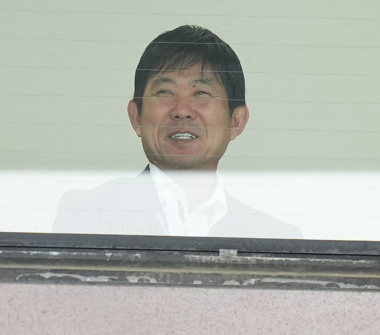 湘南対札幌　視察に訪れた日本代表森保監督（撮影・鈴木みどり）
