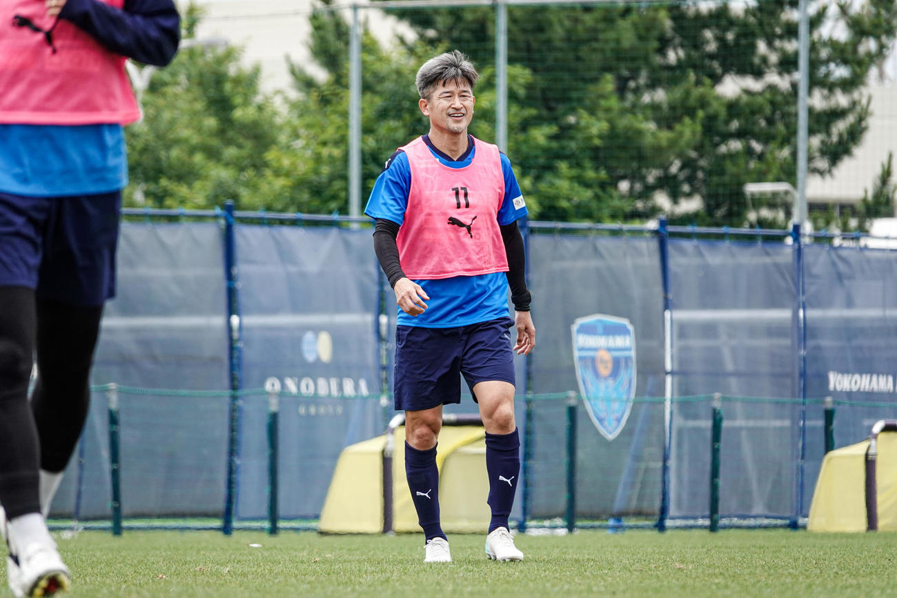 横浜FCの練習に参加したカズ(C)YOKOHAMA FC