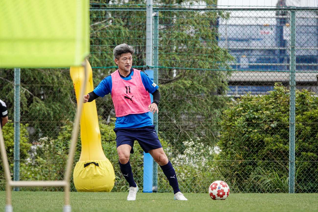 横浜FCの練習に参加したカズ(C)YOKOHAMA FC