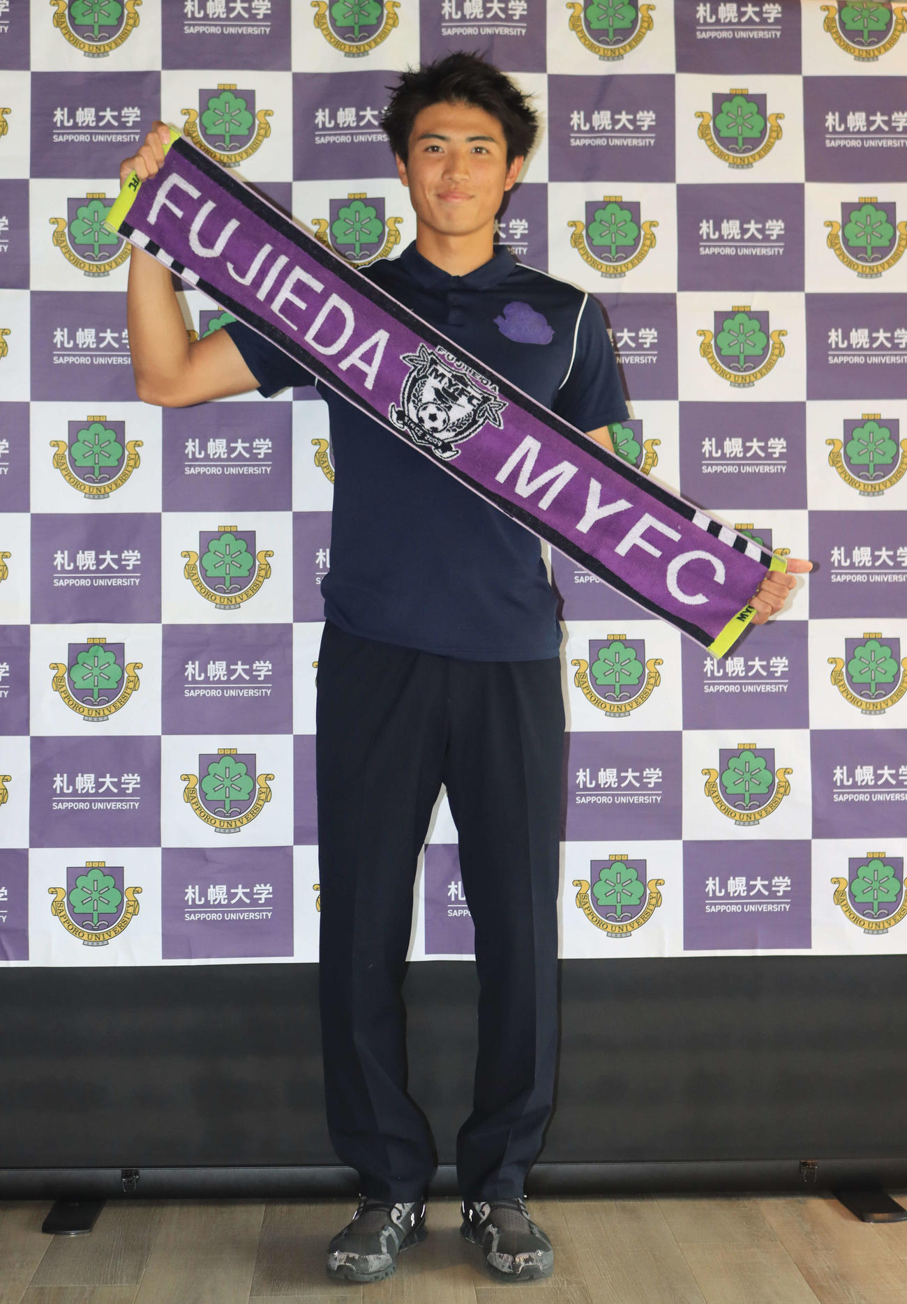 J2藤枝に25年加入が内定した札幌大DF中村（撮影・保坂果那）