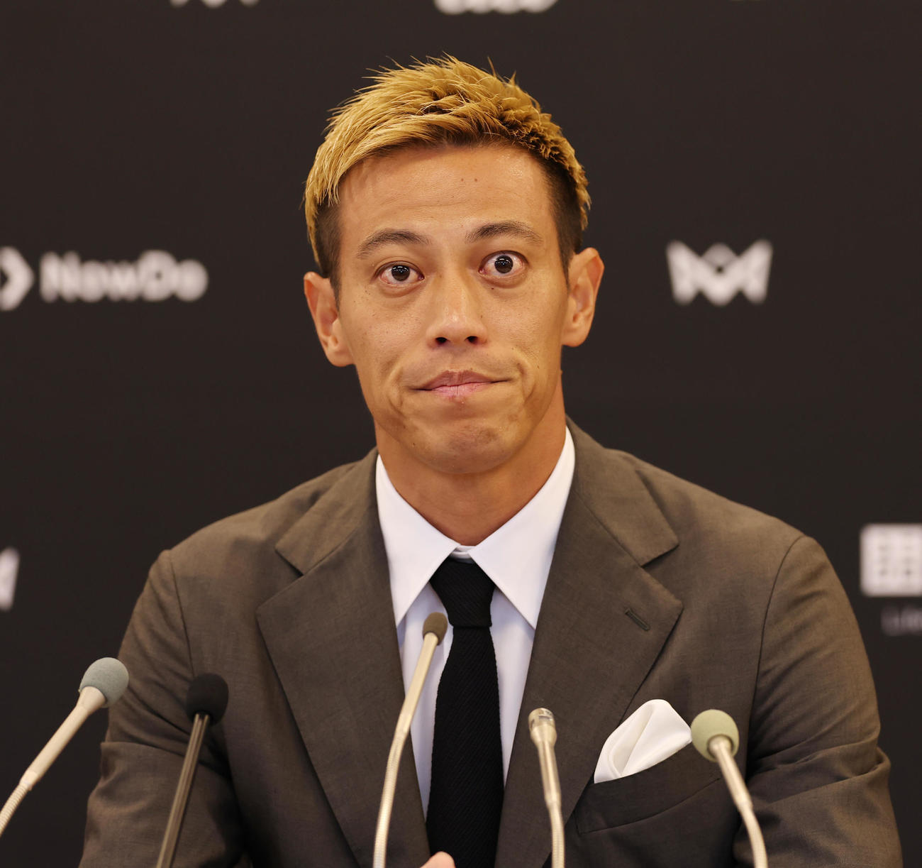 4対4のU10サッカー全国大会を創設し会見する本田圭佑（撮影・野上伸悟）