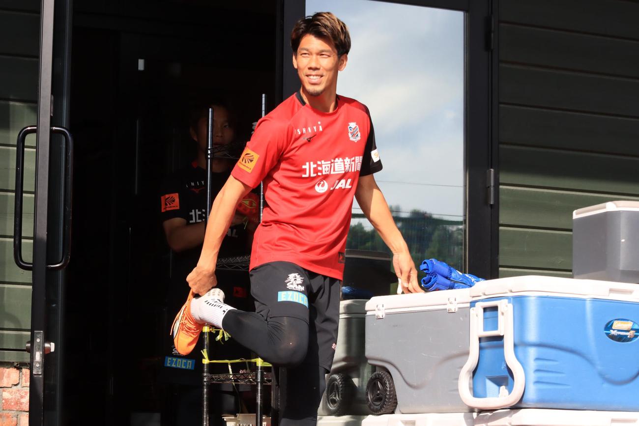 チームに合流した札幌新加入の高木（撮影・保坂果那）