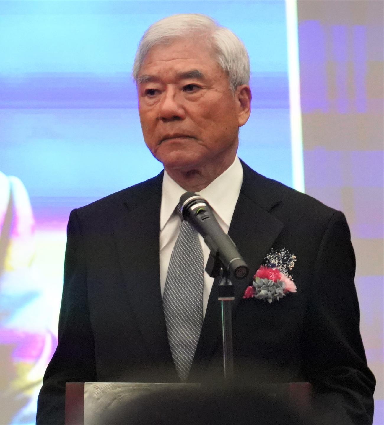 第19回日本サッカー殿堂掲額式典に出席した大仁邦弥氏（撮影・佐藤成）