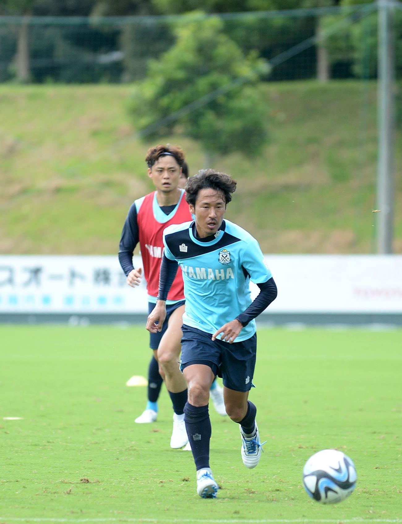 次戦での復帰に意欲を示した磐田山田（12日撮影）