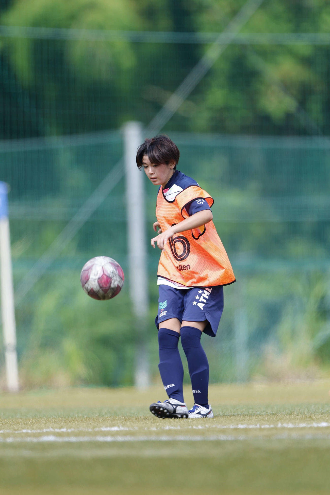 攻撃の要、MF松崎。県女子リーグVの勢いのまま、北信越予選でもゴール量産を狙う