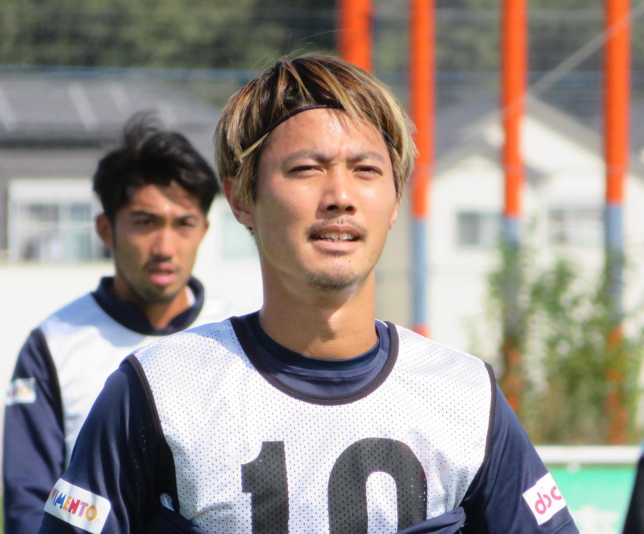 練習に臨む大宮MF大山啓輔（撮影・佐藤成）