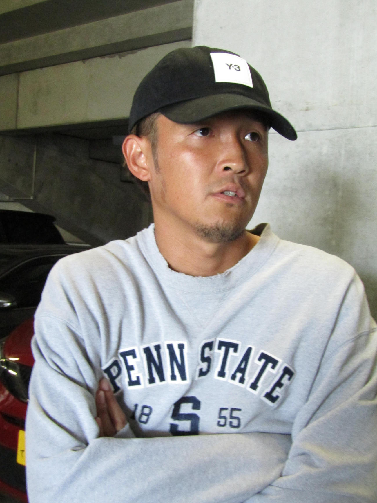 取材に応じるG大阪宇佐美