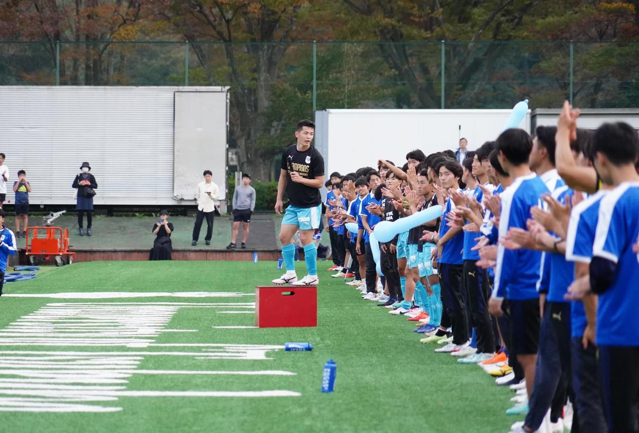 第97回関東大学サッカーリーグ戦1部を制した筑波大の山内翔主将（撮影・佐藤成）
