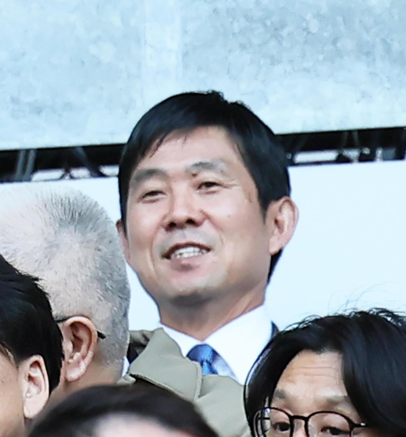 川淵氏の文化勲章受章を祝う会に出席した日本代表森保監督（撮影・足立雅史）