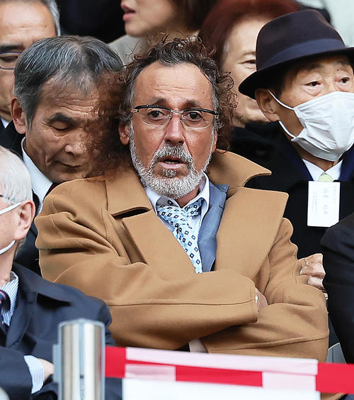 川淵氏の文化勲章受章を祝う会に出席したラモス氏（撮影・足立雅史）