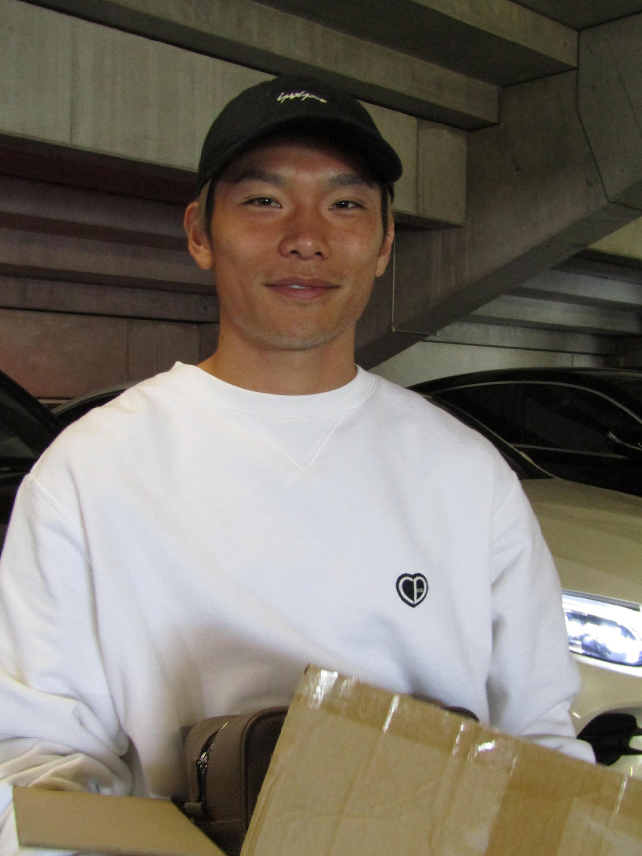 取材に応じるG大阪黒川