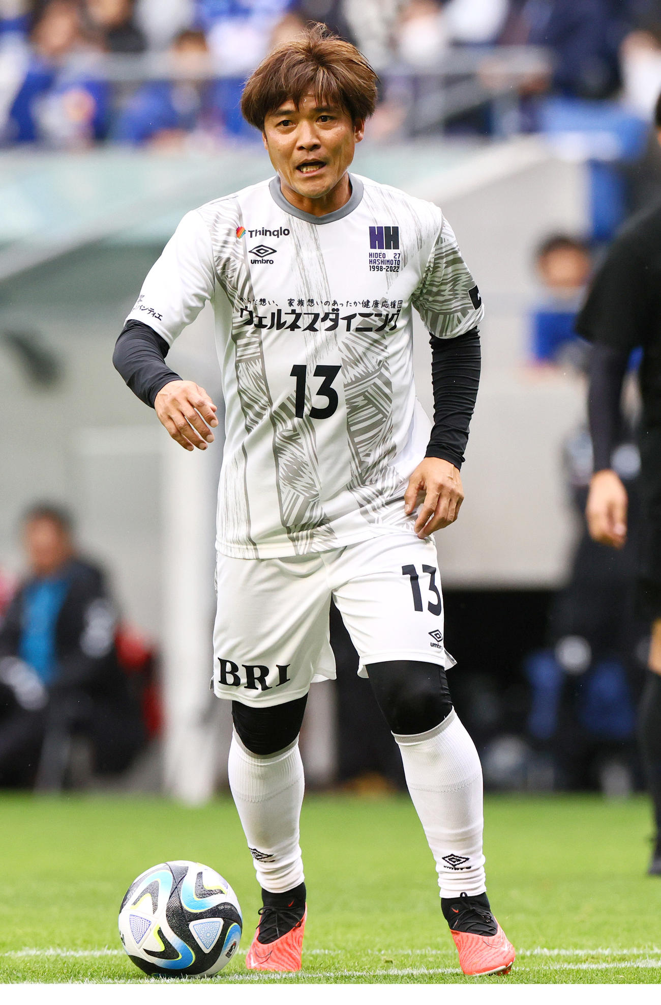 「橋本英郎引退試合」G大阪05対日本代表フレンズ　日本代表フレンズでプレーする大久保嘉人氏（撮影・上山淳一）