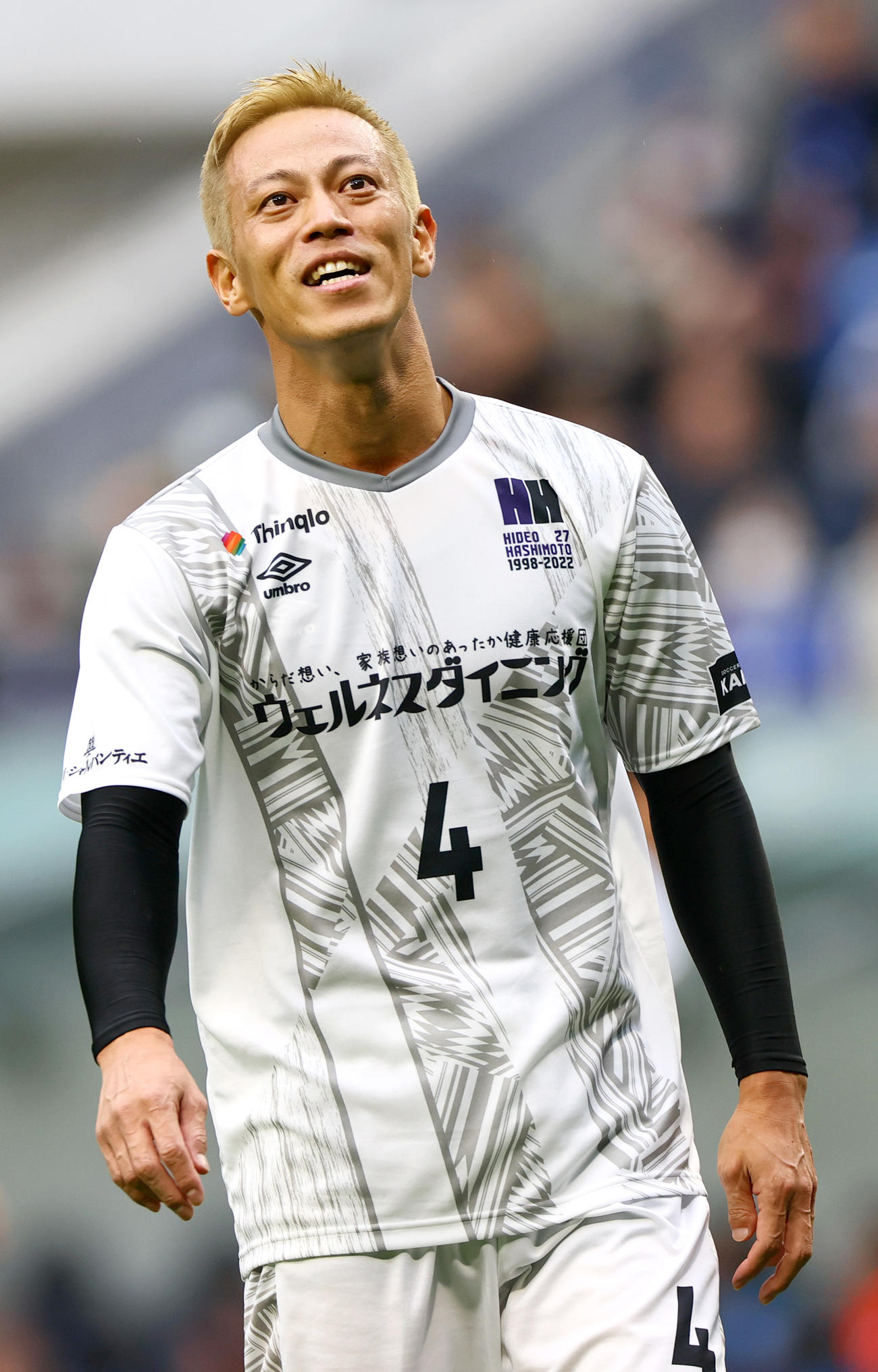 「橋本英郎引退試合」G大阪05対日本代表フレンズ　日本代表フレンズでプレーする本田圭佑氏（撮影・上山淳一）