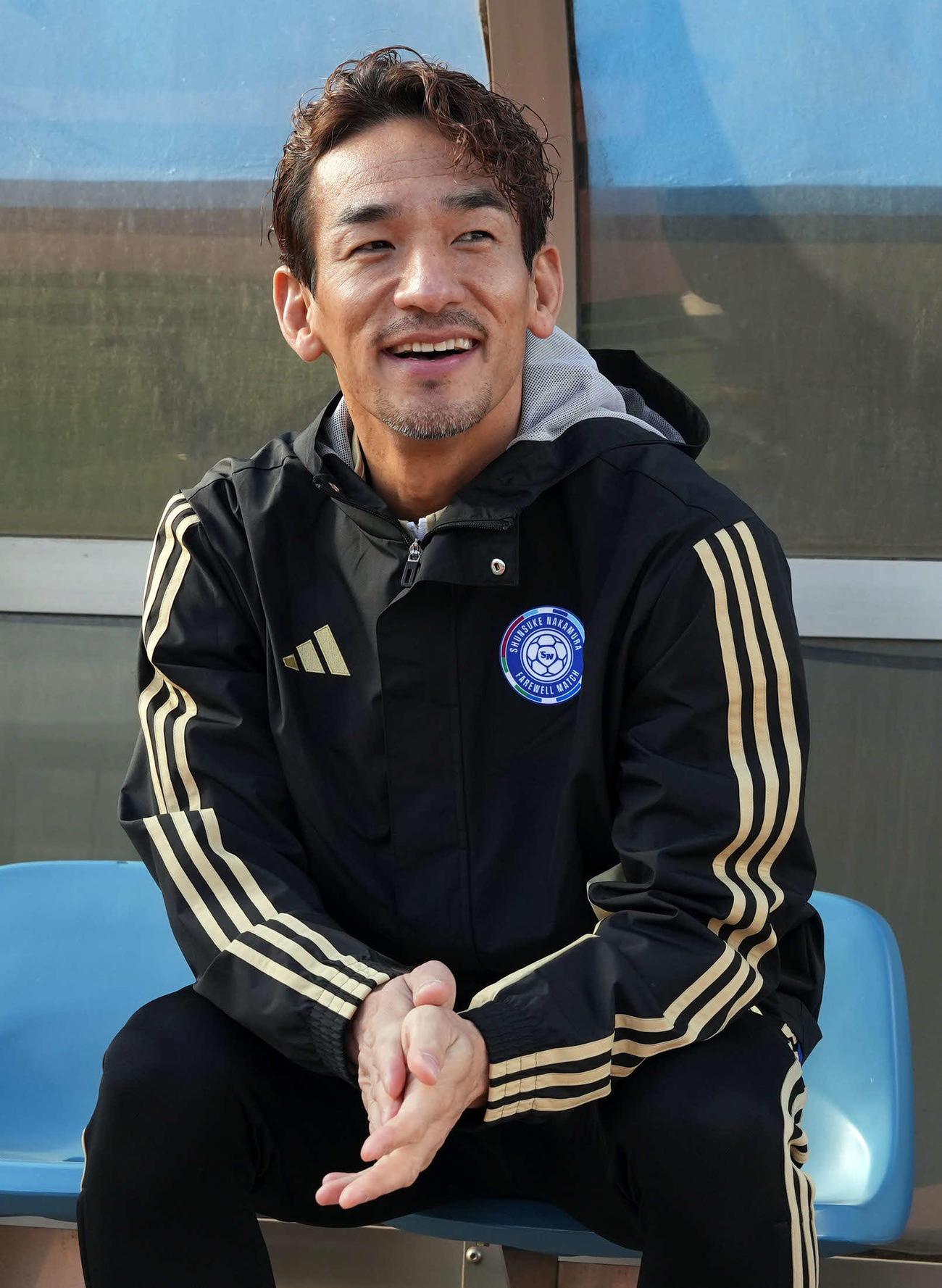 中村俊輔氏の引退試合に駆けつけた中田英寿氏（撮影・たえ見朱実）