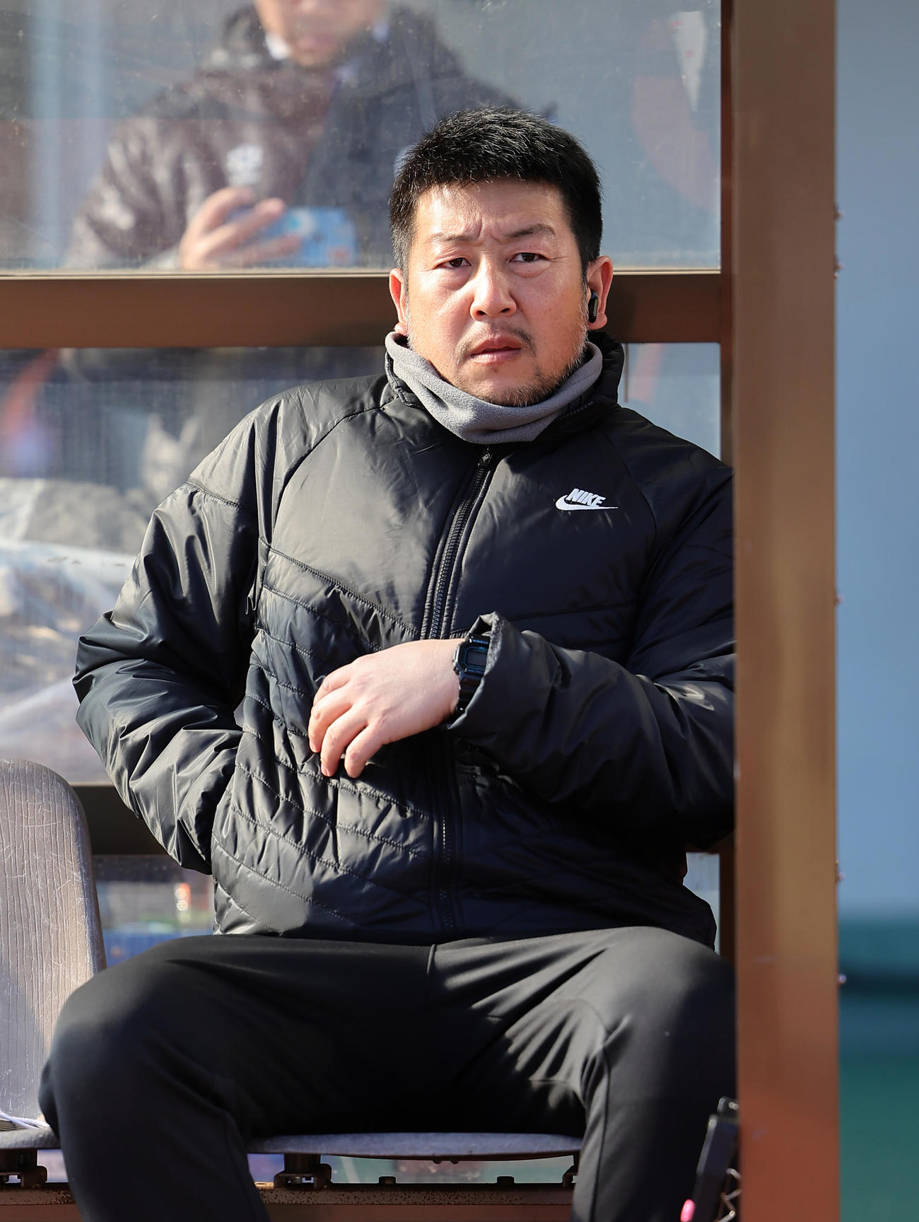 名古屋対市船橋　試合に臨む市船橋・波多監督（撮影・足立雅史）