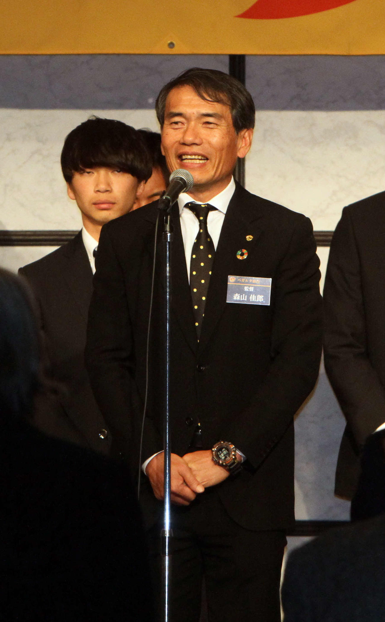 今季に懸ける意気込みを語る森山監督（撮影・木村有優）