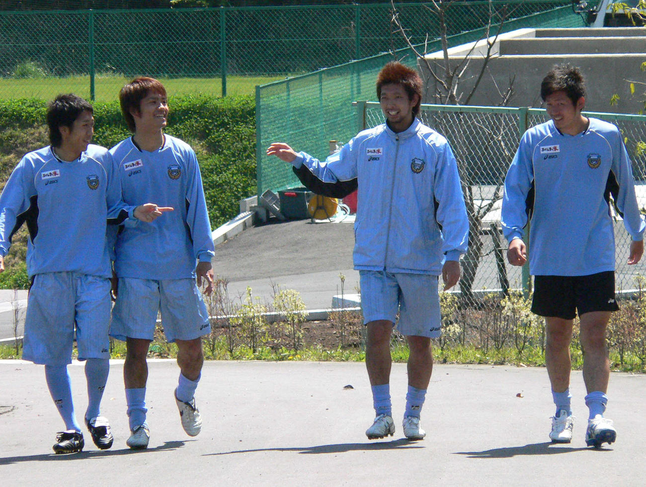 川崎F練習　左から中村憲剛、谷口博之、菊地光将、横山知伸さん（08年4月11日撮影）