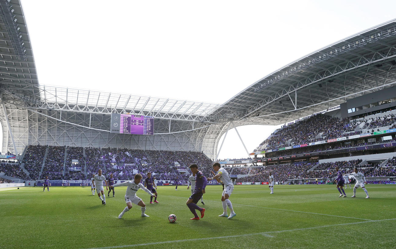 広島対G大阪　プレシーズンマッチが行われたエディオンピースウイングスタジアム（撮影・前田充）
