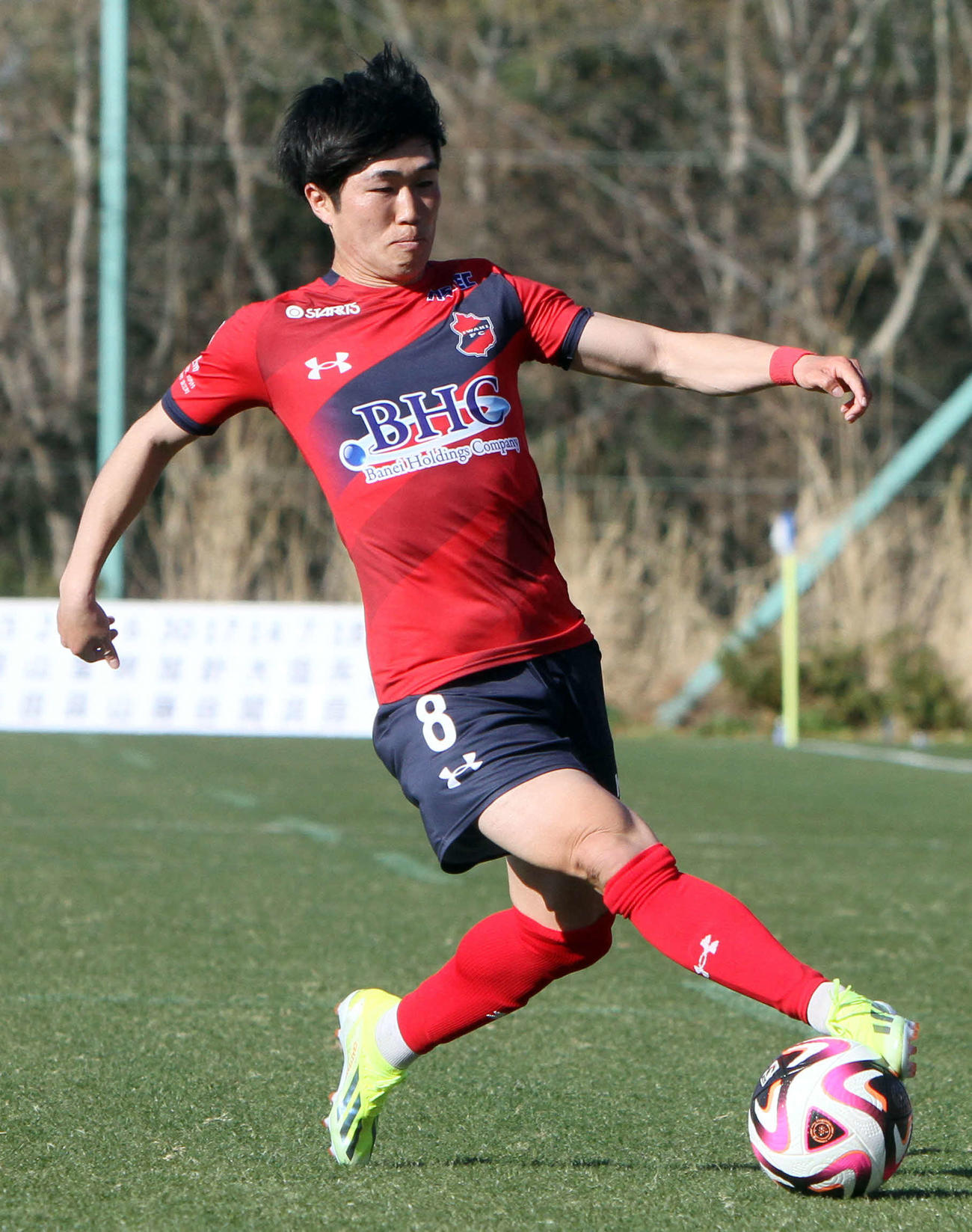 いわき対福島　2アシストで得点に貢献したDF嵯峨（撮影・木村有優）