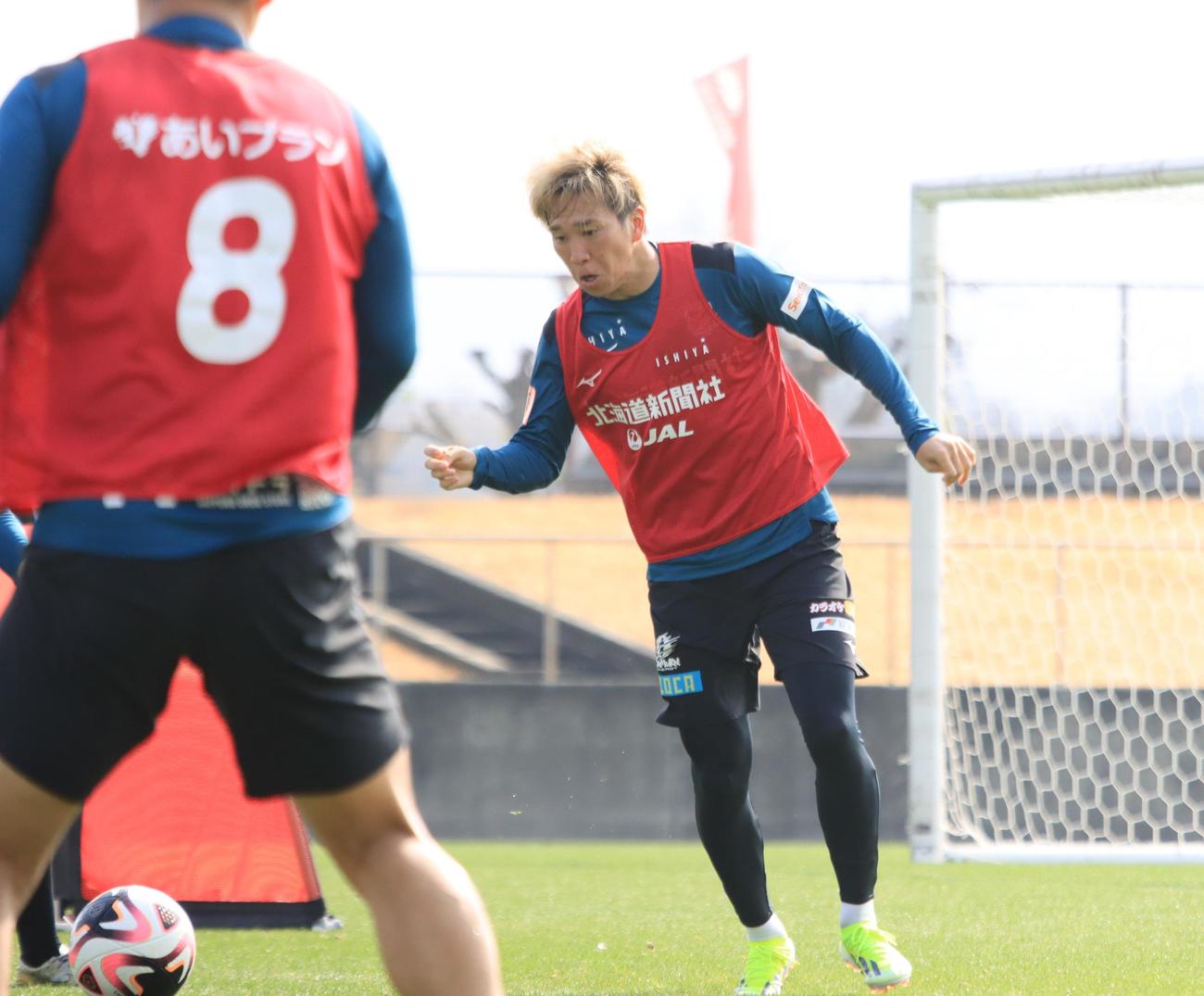 全体練習に完全合流した札幌浅野（撮影・保坂果那）