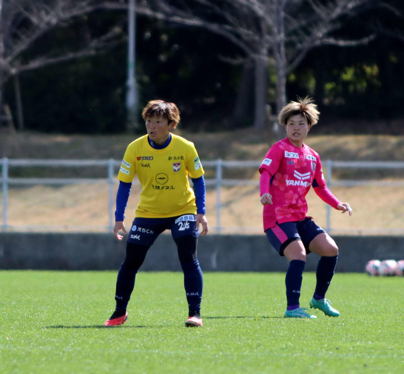 C大阪ヤンマーとの練習試合に臨む新潟レディース上尾野辺（アルビレックス新潟レディース提供）
