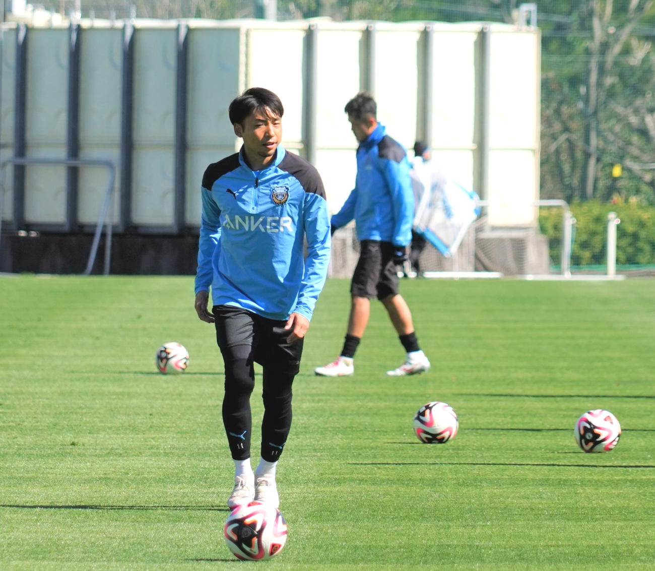 練習に合流した川崎フロンターレFW小林悠（撮影・佐藤成）