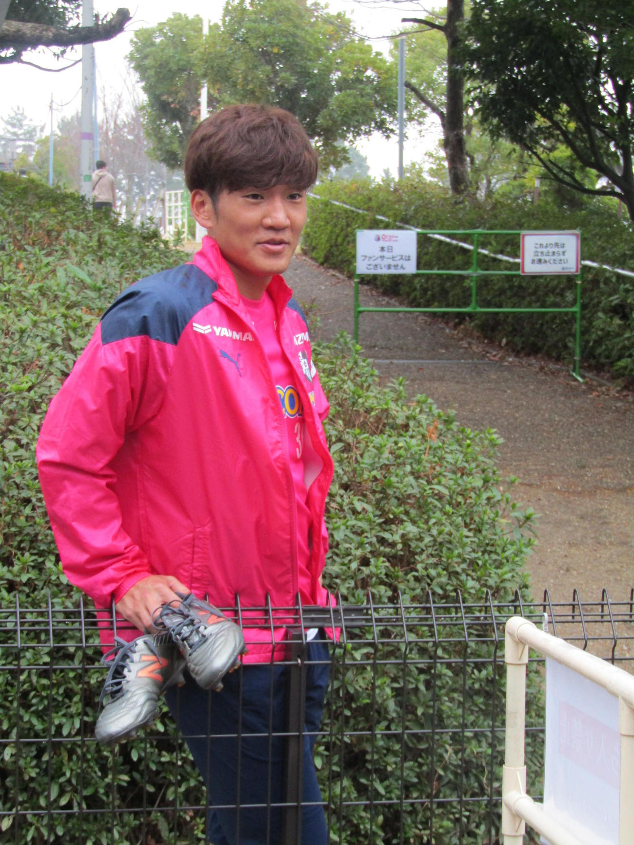 練習から引きあげるC大阪FW山田寛人（24年2月20日撮影）