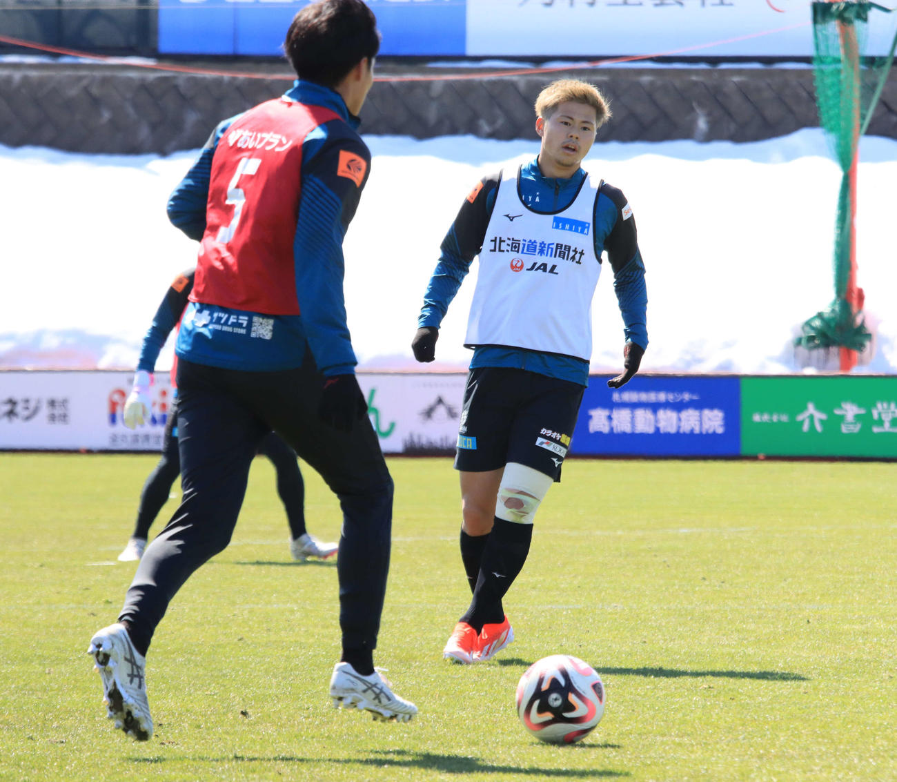 全体練習に完全合流した札幌大森（右）（撮影・保坂果那）