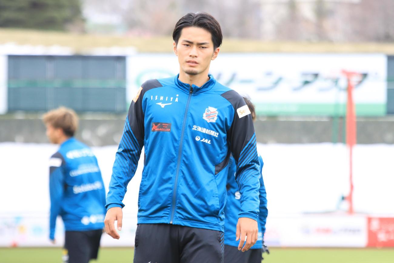 練習に参加する札幌馬場（撮影・保坂果那）