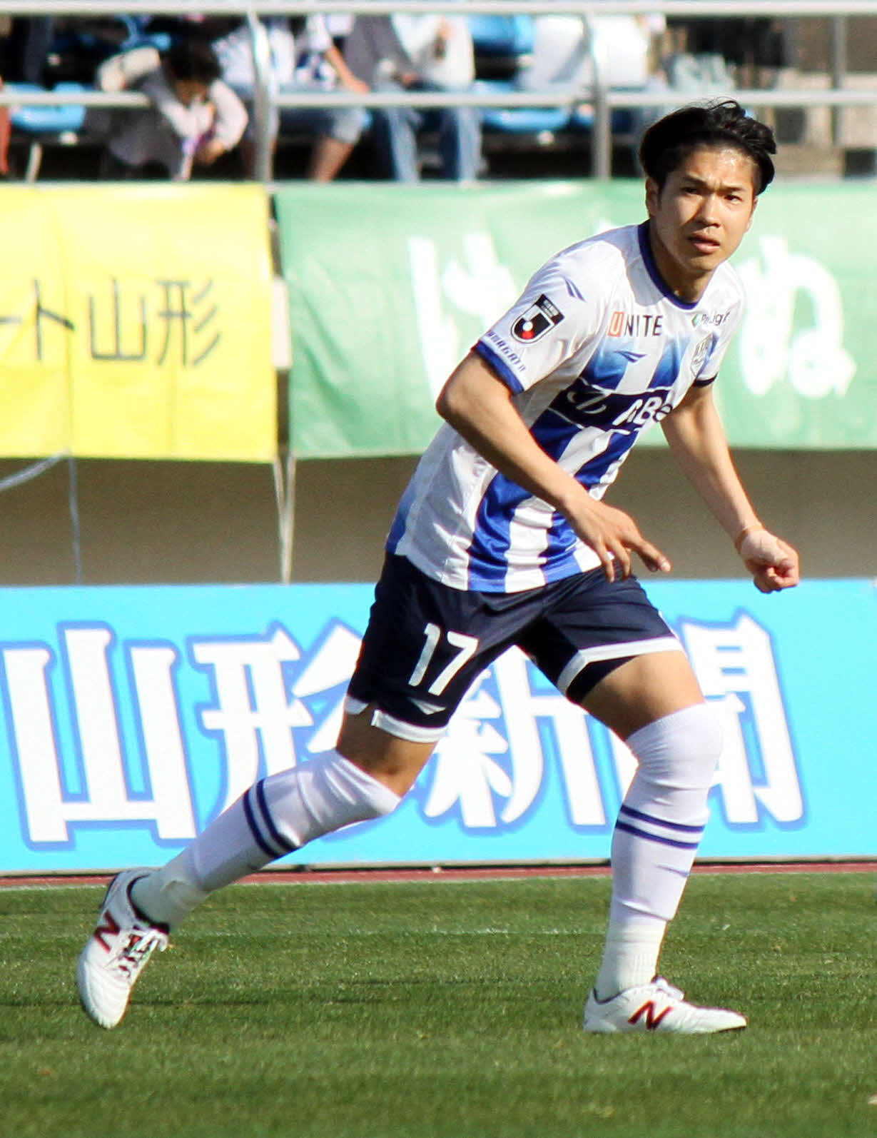古巣仙台との「みちのくダービー」で勝利を誓った山形加藤（2024年4月7日撮影）