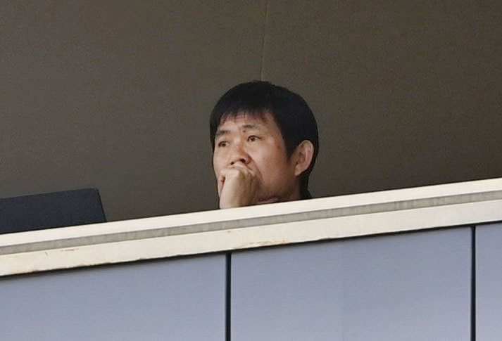 町田―柏戦を視察する森保監督（共同）