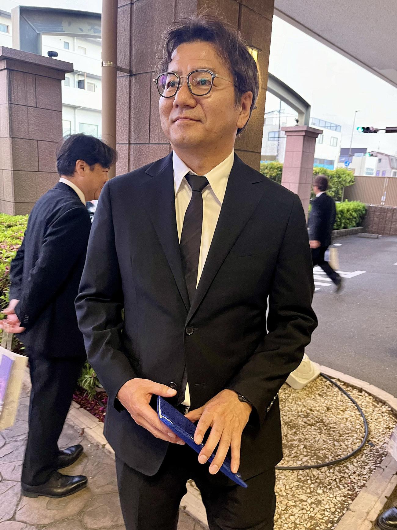 取材に応じるJリーグの野々村チェアマン