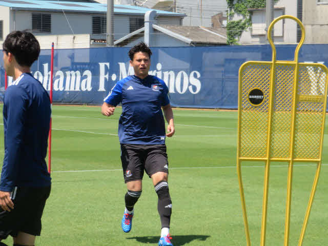 ACL決勝を前にトレーニングに励む横浜FW宮市亮