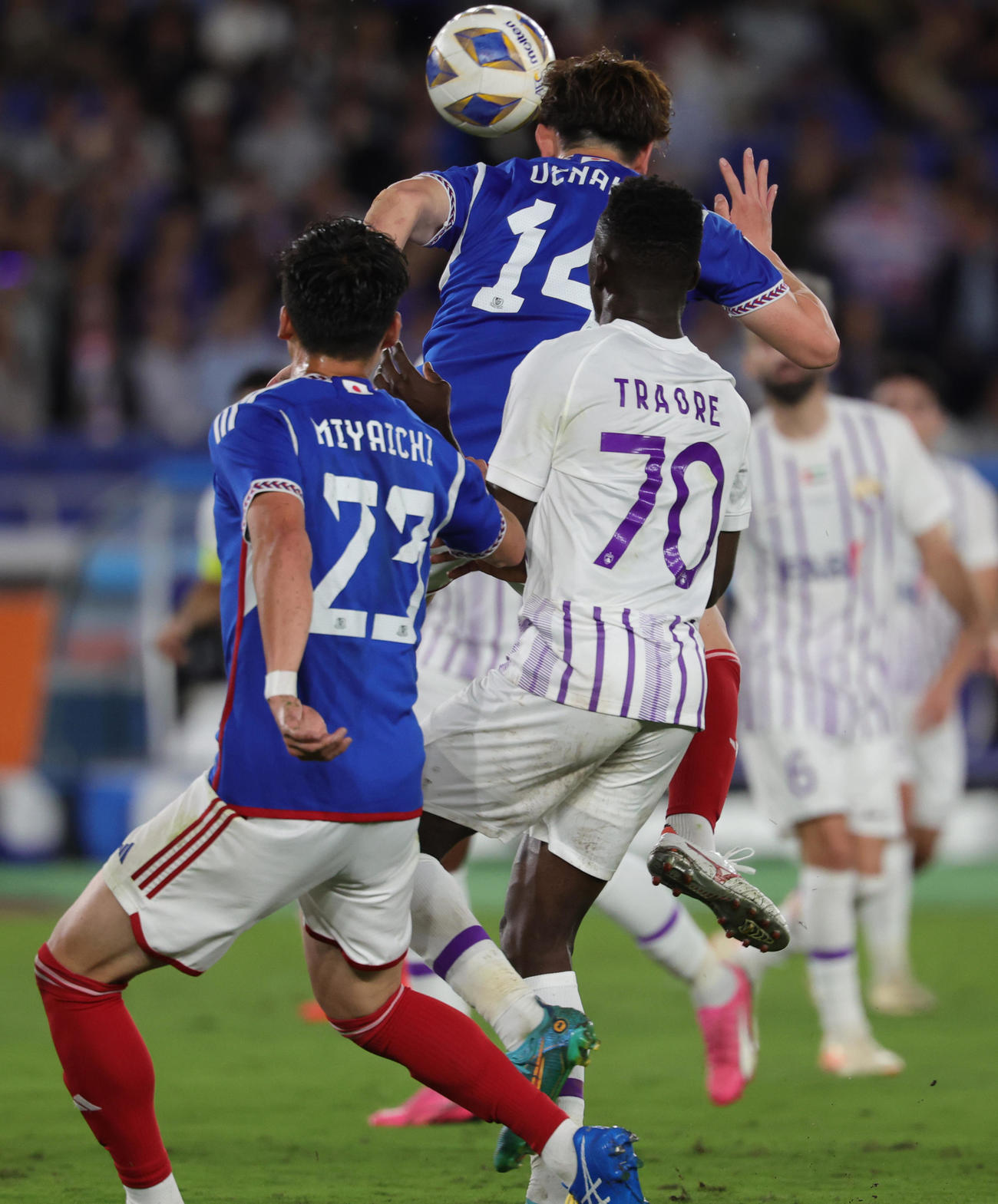 横浜対アルアイン　後半、ゴールを決める横浜植中（撮影・野上伸悟）