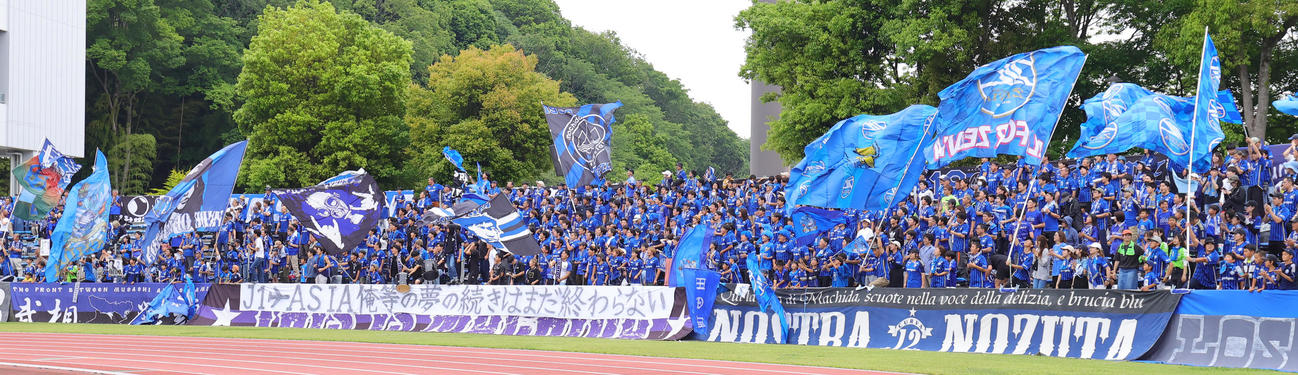町田対東京V　盛り上がる町田サポーター（撮影・野上伸悟）
