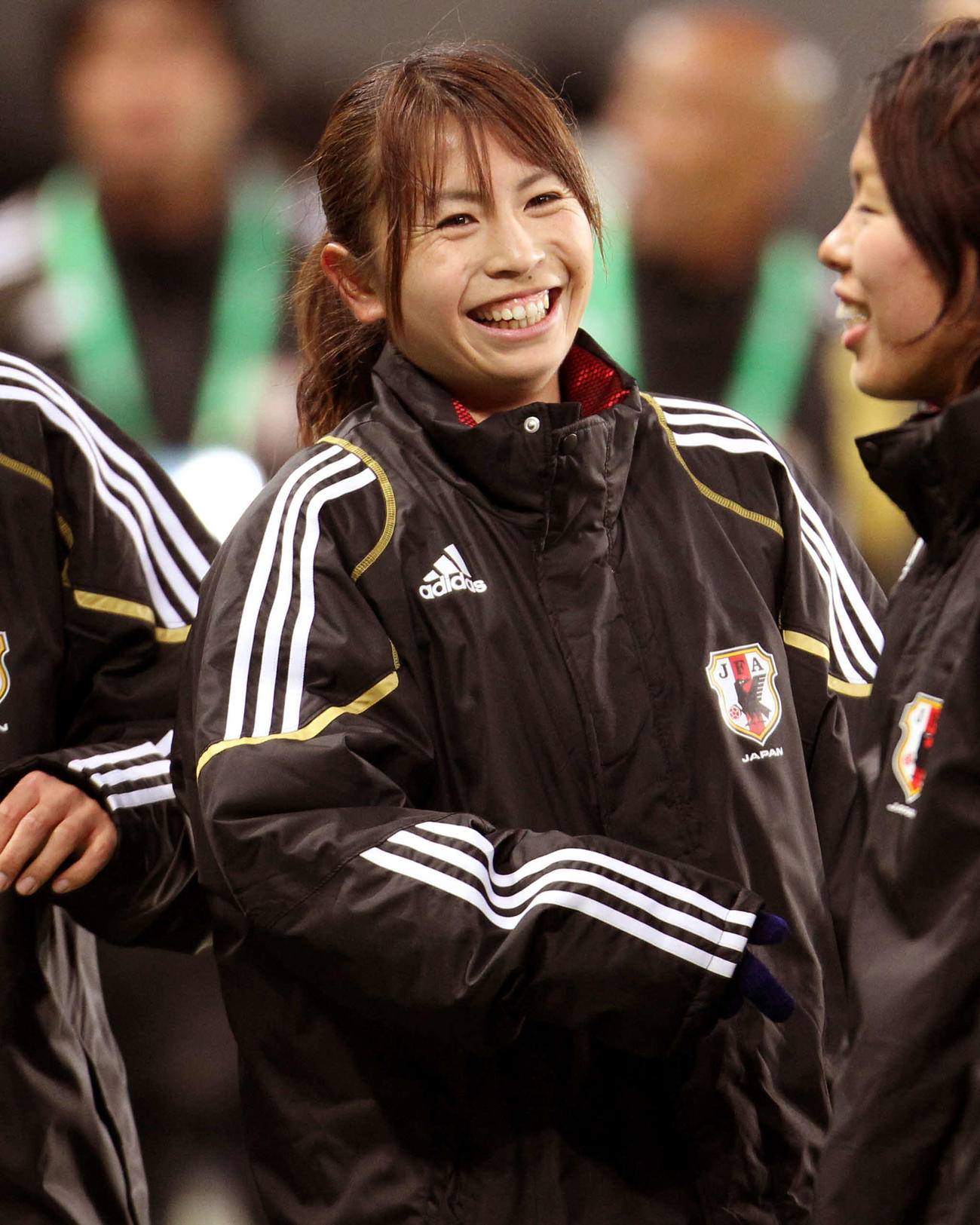 サッカー東アジア選手権女子　日本対中国　笑顔を見せる鮫島彩　（2010年2月6日）