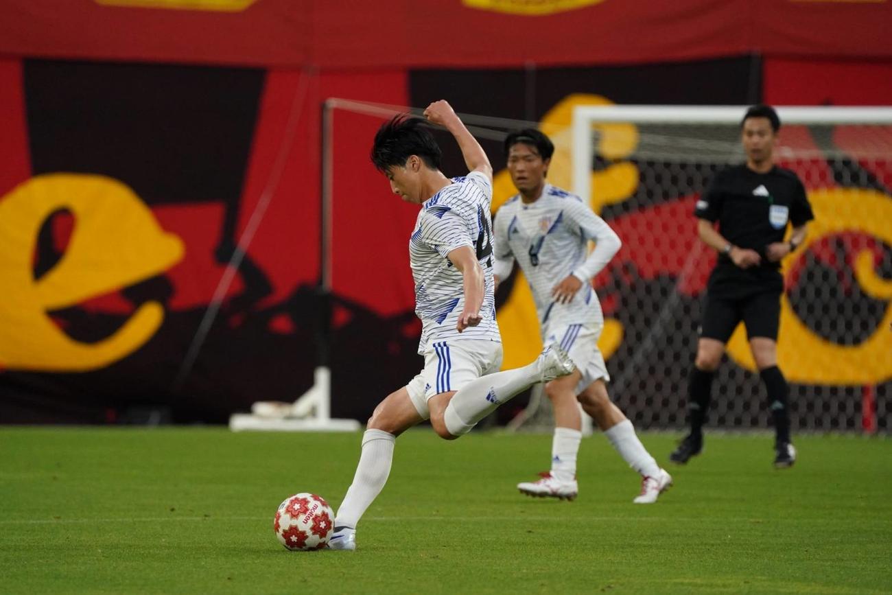 天皇杯2回戦でJ1名古屋を破った北信越1部JAPANサッカーカレッジDF安藤裕麻（JAPANサッカーカレッジ提供）