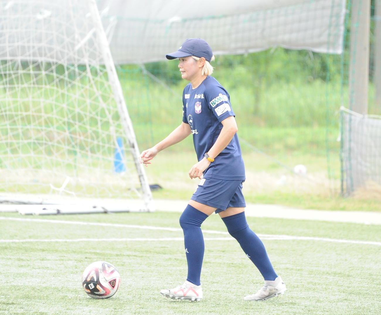 新潟Lの始動に参加する川澄（撮影・小林忠）
