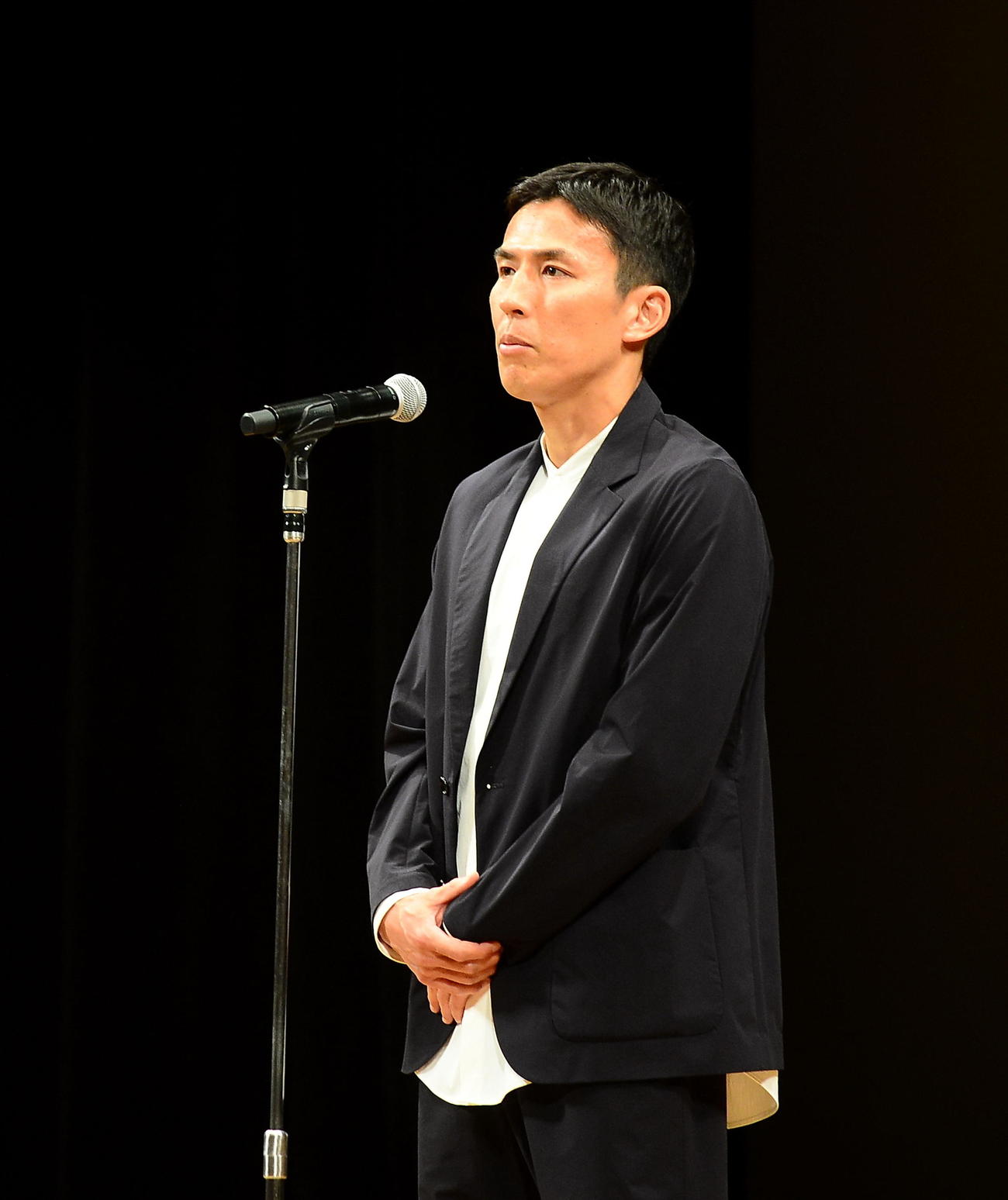 藤枝市民へ感謝を伝える長谷部氏