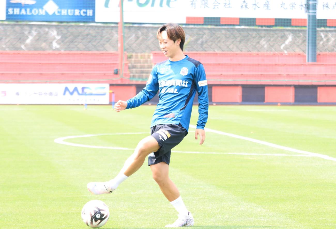 チームに合流した札幌白井（撮影・保坂果那）