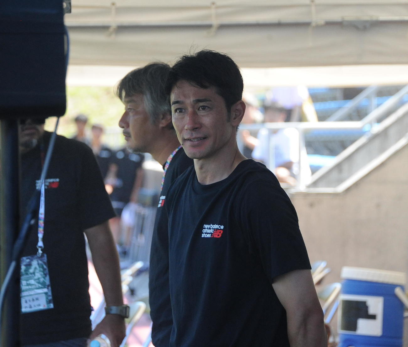 就任1年目で昌平をインターハイ決勝に導いた玉田監督（右）（撮影・小林忠）