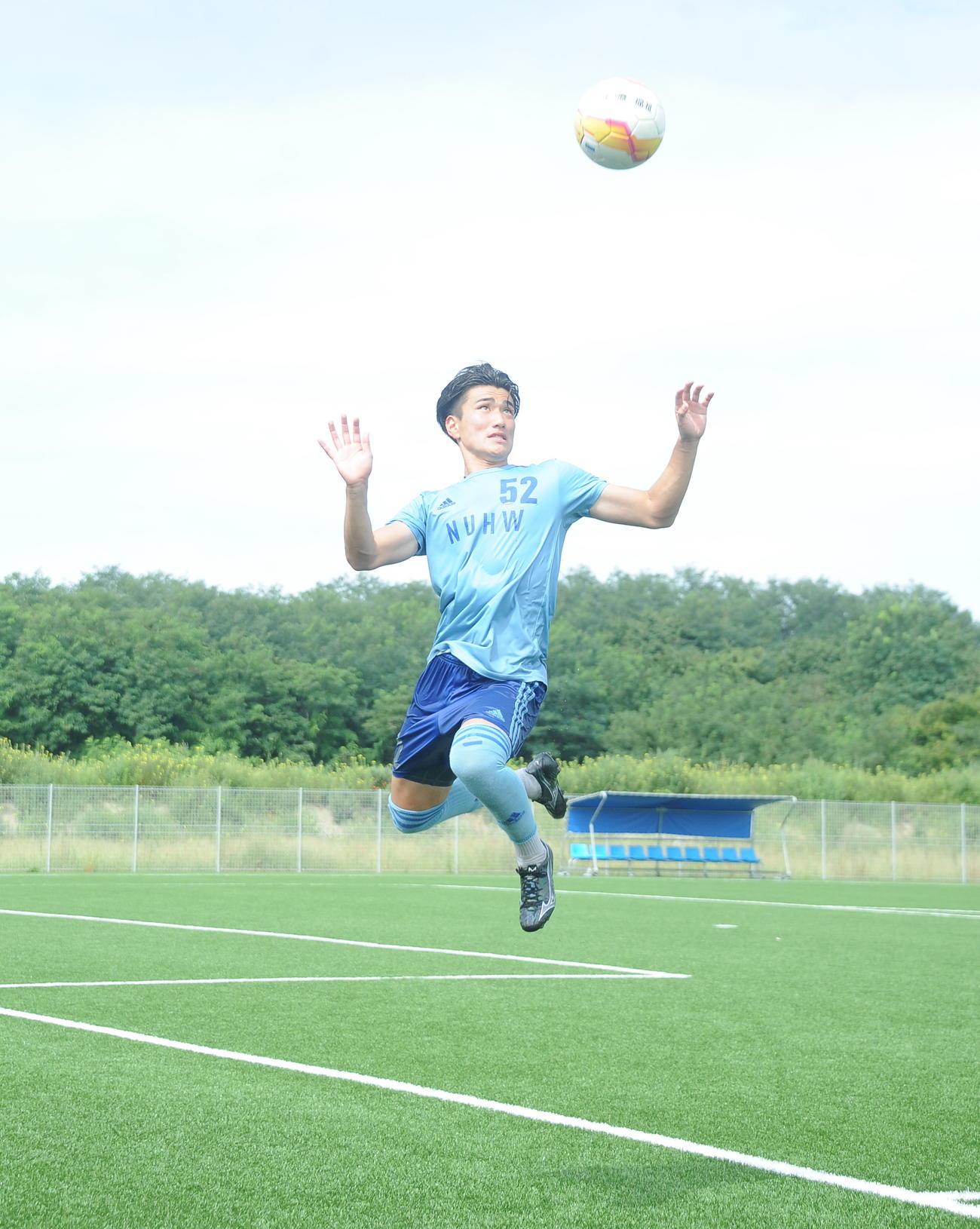 J2群馬への来季新加入が内定した新潟医療福祉大・秋元（撮影・小林忠）