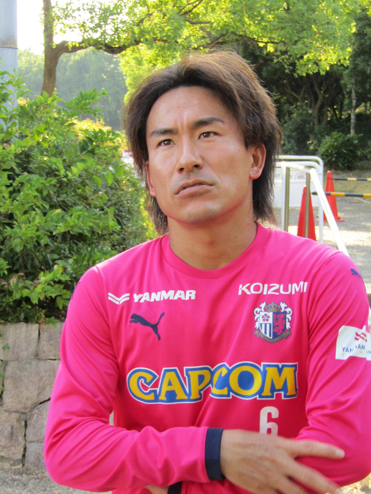 取材に応じるC大阪登里（24年8月13日撮影）