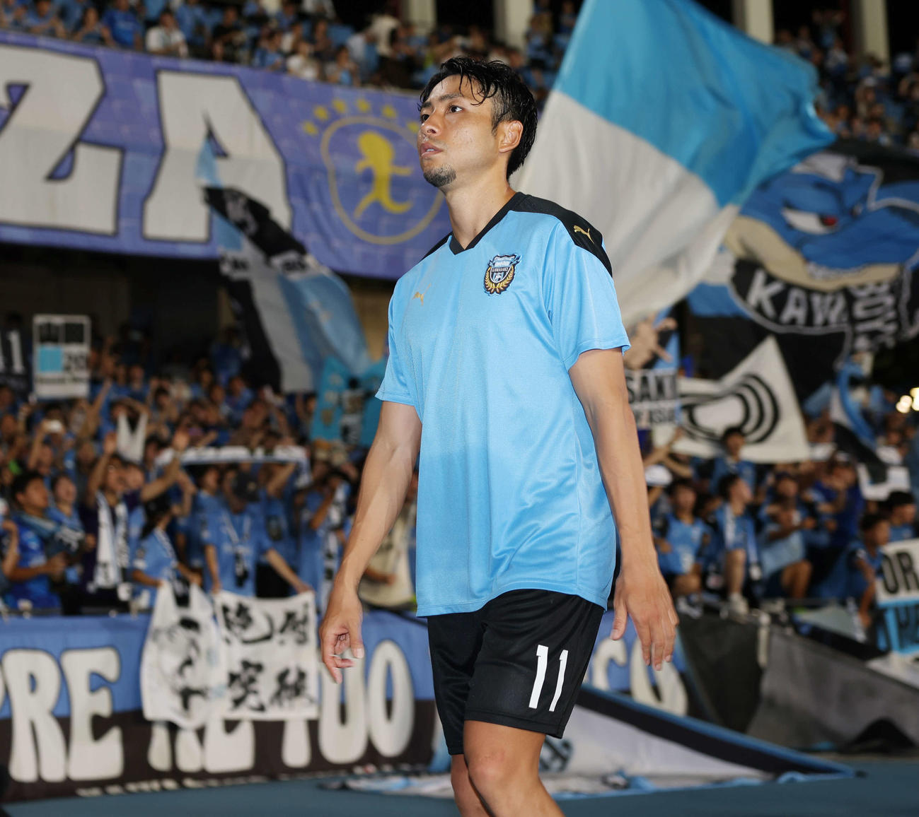 川崎F対光州　敗れて肩を落とす川崎F小林（撮影・宮地輝）